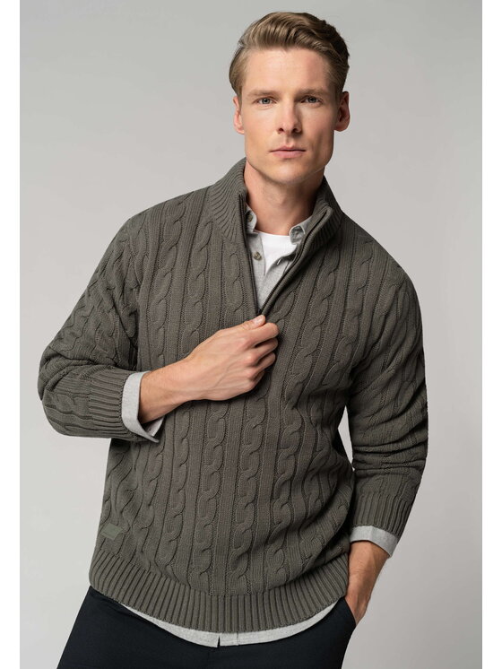 Volcano Volcano Sweter S-ZOOM Zielony Regular Fit