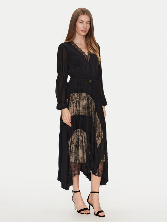 TWINSET TWINSET Haljina za svaki dan 251TP2780 Crna Loose Fit