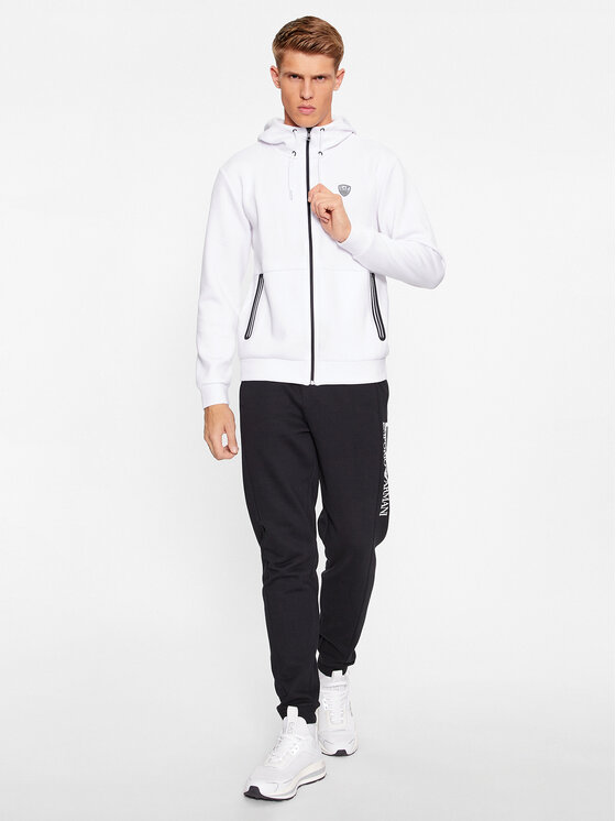 EA7 Emporio Armani EA7 Emporio Armani Džemperis ar kapuci 8NPM20 PJ4EZ 1100 Balts Regular Fit