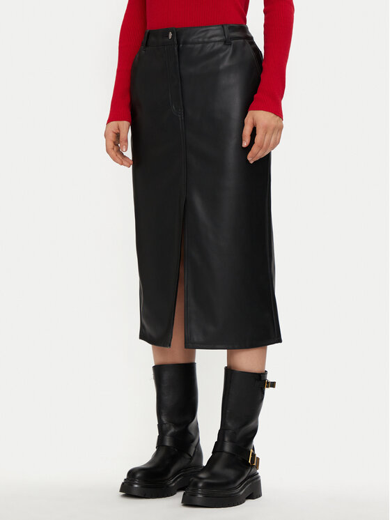 JDY JDY Suknja od imitacije kože Alexa 15330385 Crna Slim Fit