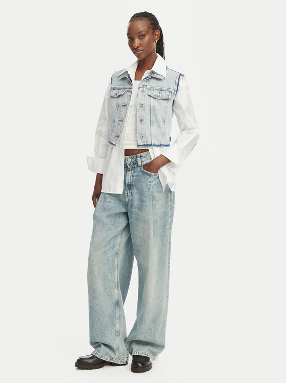 HUGO HUGO Жилет Garis B 50557076 Світло-синій Regular Fit