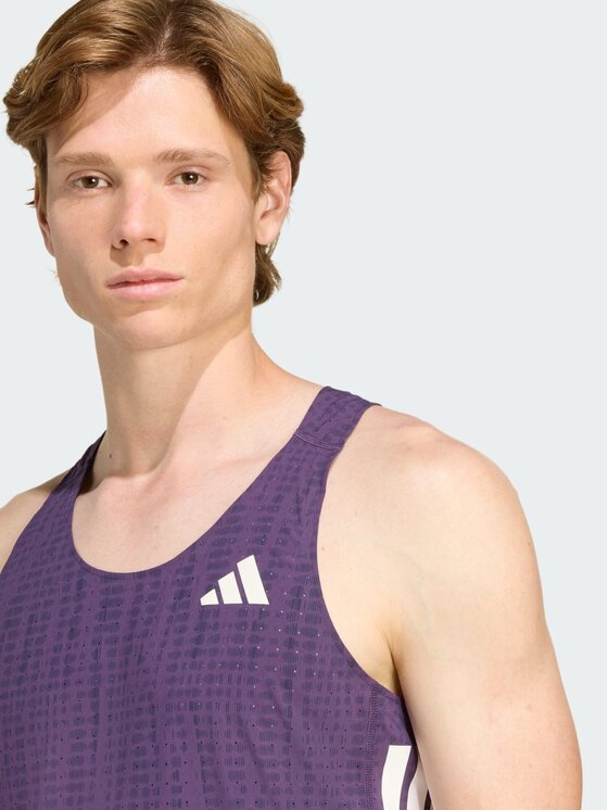 adidas adidas Tank top Adizero Running Fioletowy Slim Fit