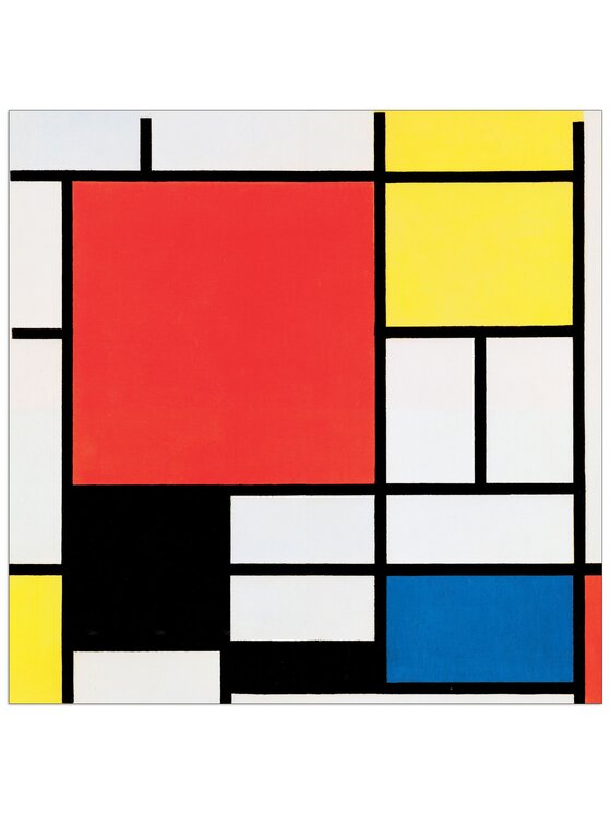 Artopweb Artopweb Dekoracja ścienna Komposition mit rot,gelb, blau und schwarz Kolorowy