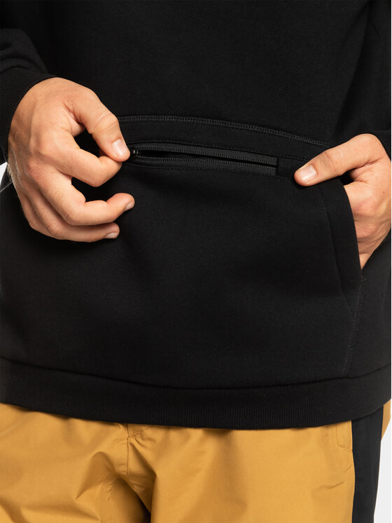 Quiksilver Quiksilver Džemperis ar kapuci Big Logo Tech Otlr EQYFT04786 Melns Regular Fit