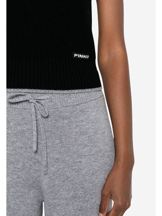 PINKO PINKO Γιλέκο Stagnone gilet lana merinos e cachemire Μαύρο Regular Fit
