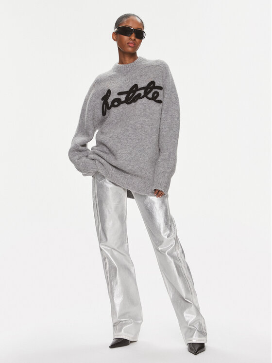 ROTATE Pullover Knit Oversize Logo Jumper 1120921249 Grau Oversize 