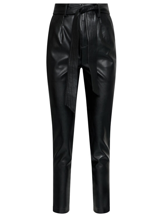 Morgan Morgan Pantaloni in similpelle 211-POPSY Nero Regular Fit