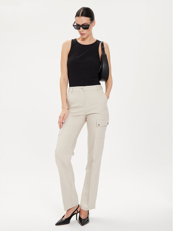 Morgan Morgan Riidest püksid 241-PAZZA.F Beež Slim Fit