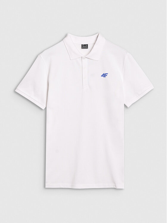 4F 4F Polokošeľa 4FWSS25TPTSM704-10S Biela Regular Fit