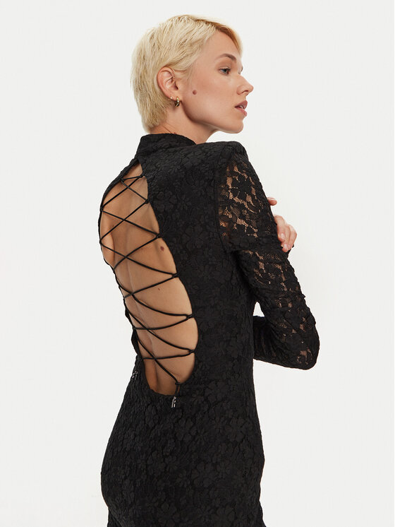 ROTATE ROTATE Kokteiļkleita Gabriella 113072100 Melns Slim Fit