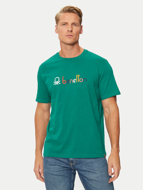 Férfi Póló United Colors Of Benetton, Méret: M, Zöld, 3I1XU109Q