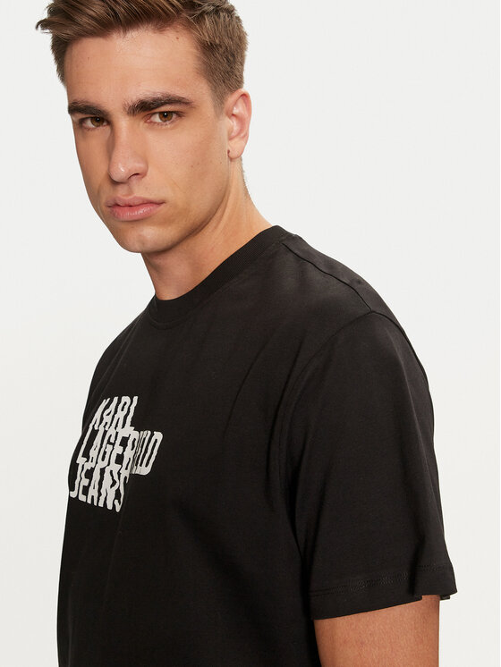 Karl Lagerfeld Jeans Karl Lagerfeld Jeans Тишърт 246D1711 Черен Regular Fit