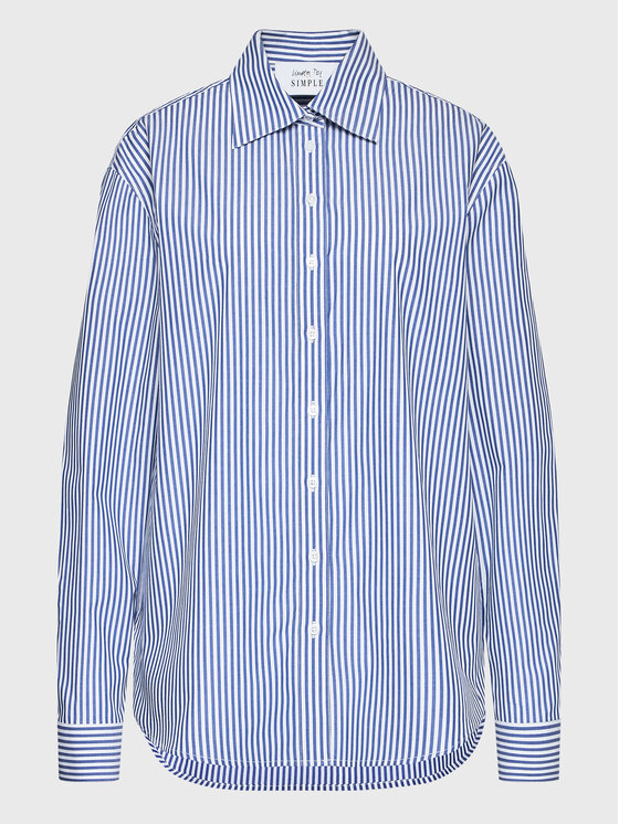 Simple Simple Ing KOD505-01 Kék Relaxed Fit