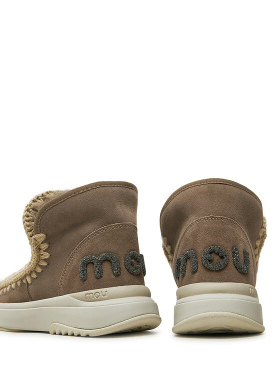 Mou Mou Śniegowce Eskimo Jogger Glitter Logo FW421001A Brązowy