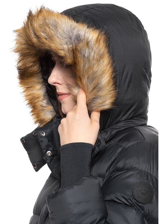 Mustang Mustang Kurtka damska HEIDI H LONGPARKA Czarny Regular Fit