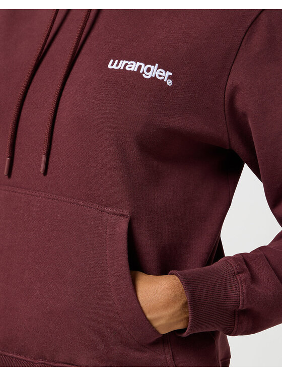 Wrangler Wrangler Bluza REGULAR HOODIE Czerwony Loose Fit