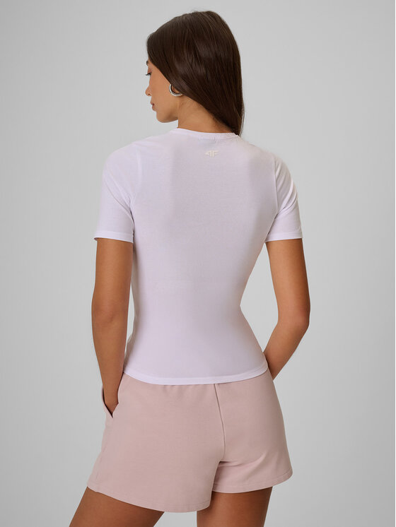 4F 4F T-Shirt ESSENTIAL 3 Biały Slim Fit