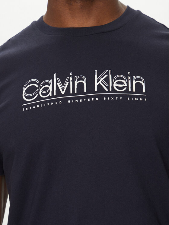 Calvin Klein Calvin Klein T-särk Double Logo K10K114149 Tumesinine Regular Fit