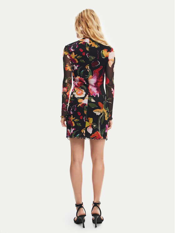 Desigual Desigual Vsakodnevna obleka Manila 24WWVK47 Črna Slim Fit