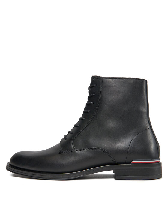 Tommy Hilfiger Tommy Hilfiger Ботуши Core Rwb Hilfiger Lth Lce Boot FM0FM05030 Черен