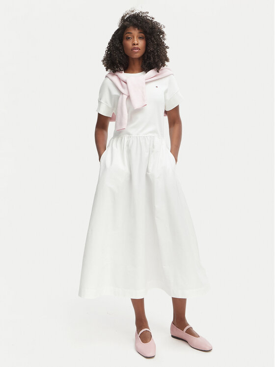 Tommy Hilfiger Tommy Hilfiger Φόρεμα καθημερινό WW0WW51148 Λευκό Regular Fit