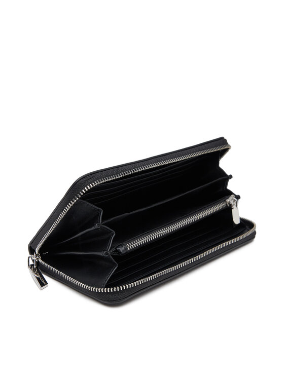 Calvin Klein Calvin Klein Голям дамски портфейл Ck Must Large Zip Around Wallet K60K606698 Черен
