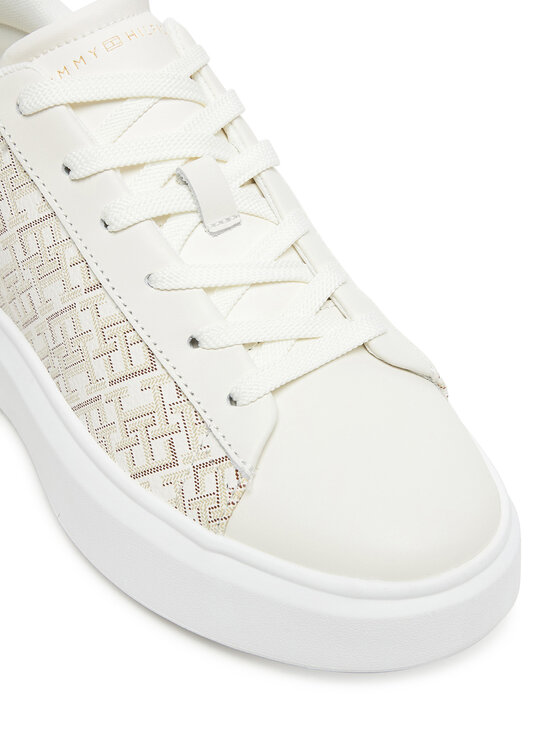 Tommy Hilfiger Tommy Hilfiger Tenisice Monogram Platform Snk FW0FW09155 Écru