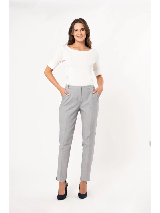 QUIOSQUE QUIOSQUE Dámské kalhoty 3SC001 Šedá Regular Fit