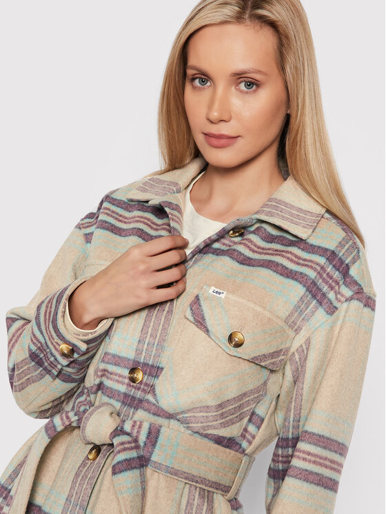 Lee Lee Giacca di transizione Overshirt L45HTETY 112144047 Beige Regular Fit