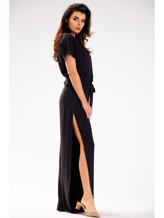 Awama Awama Spodnie damskie A589 Czarny Basic Fit