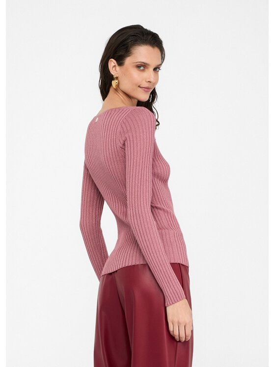 Liu Jo Liu Jo Sweter MF5388MS46J04989 Różowy Slim Fit
