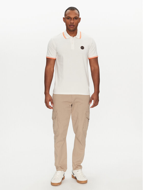 Napapijri Napapijri Polo E-Macas NP0A4ID5N1A1 Biały Regular Fit
