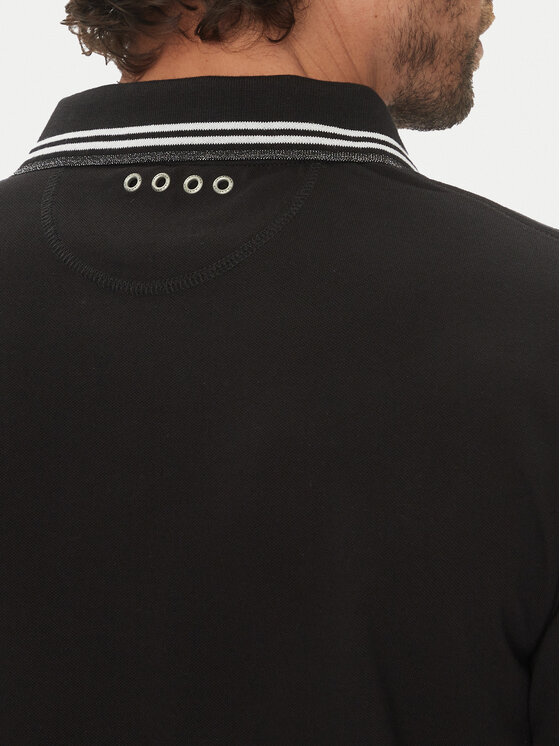La Martina La Martina Polo marškinėliai Adrian MAP009 PK001 Juoda Regular Fit
