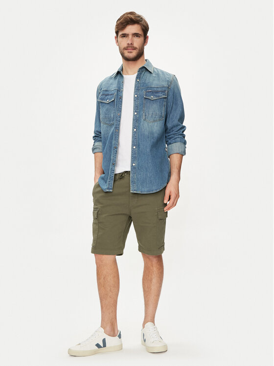 Pepe Jeans Pepe Jeans Riidest šortsid Gymdigo Cargo Short PM801077 Khakivärviline Regular Fit