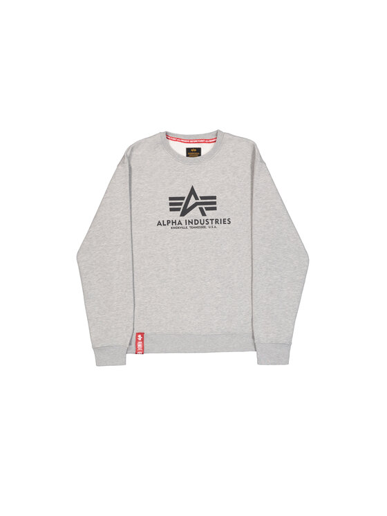 Alpha Industries Alpha Industries Bluza Basic Big Logo Sweatshirt Szary Regular Fit