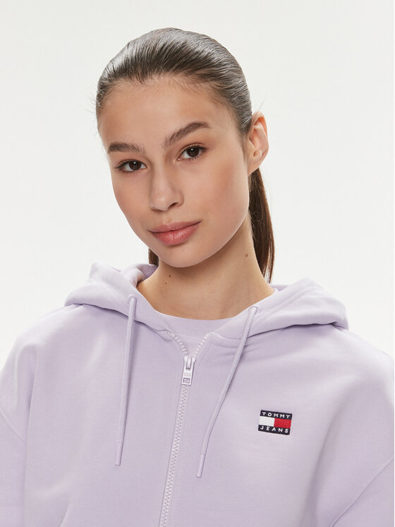 Tommy Jeans Tommy Jeans Bluza Badge DW0DW17955 Fioletowy Relaxed Fit