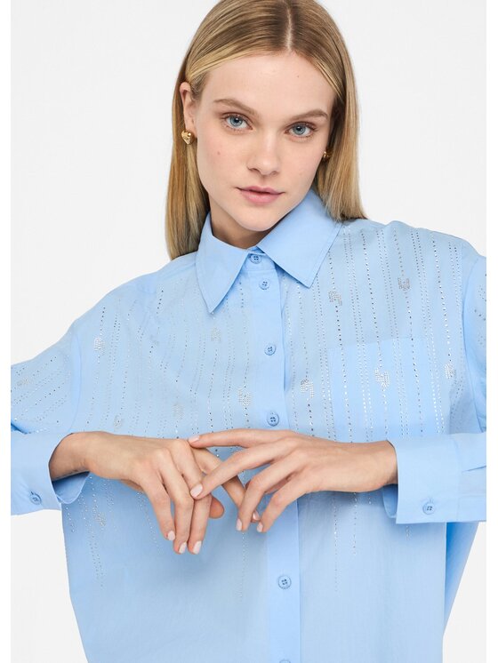 Liu Jo Liu Jo Camicia UF5240T039AM9726 Celeste Loose Fit