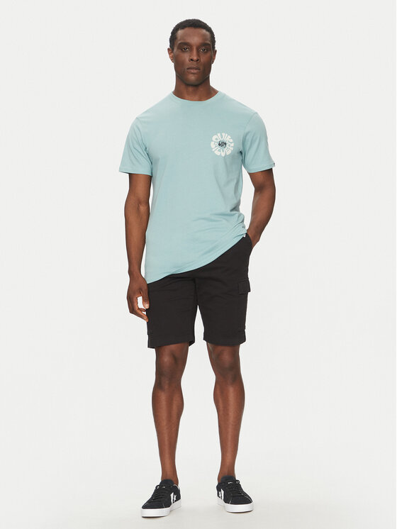 Quiksilver Quiksilver T-Shirt EQYZT08036 Turkusowy Regular Fit