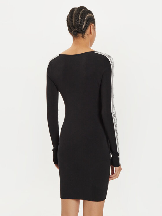 HUGO Hugo Trikotažinė suknelė 50527787 Juoda Slim Fit