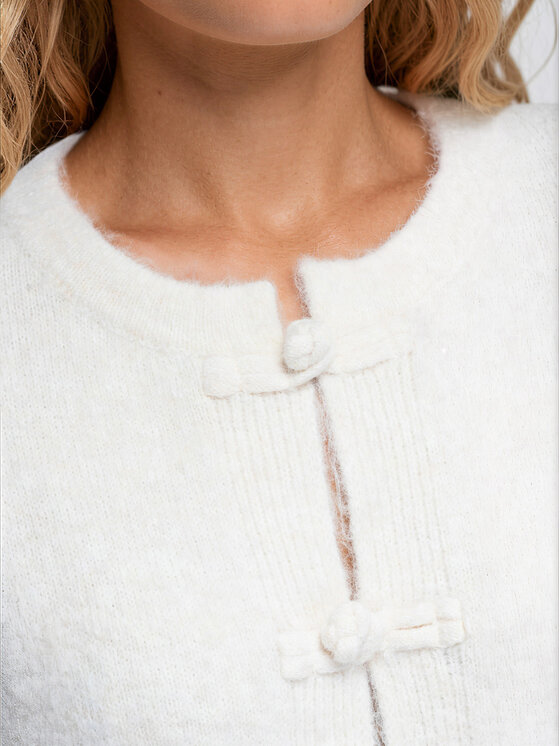 Ombre Ombre Kardigan OW-SW-E0061 Beżowy jasny Relaxed Fit