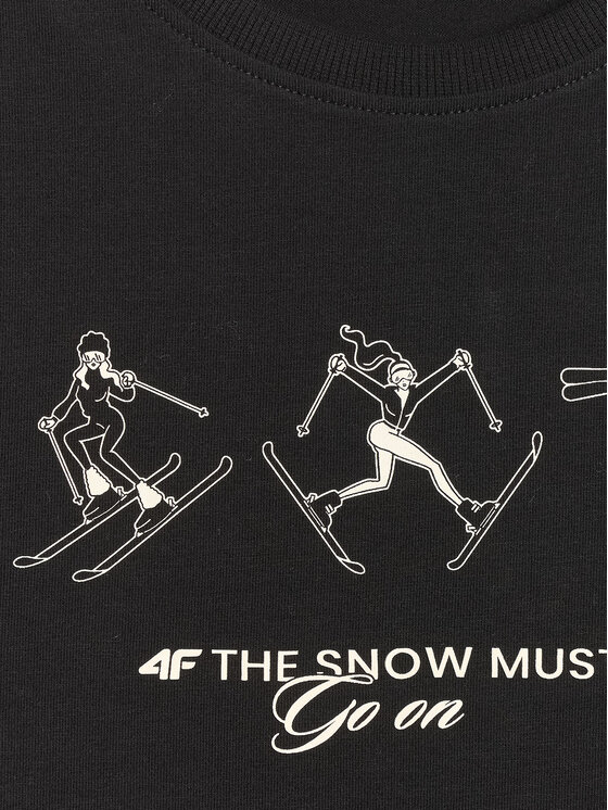 4F 4F T-Shirt WINTER CLUB Czarny Regular Fit