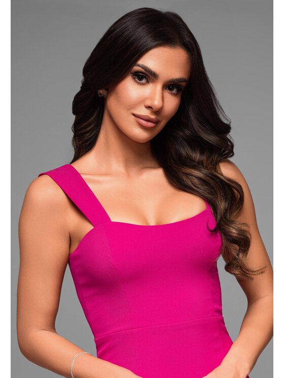 Ombre Ombre Sukienka wieczorowa LA-OM-DLR067 Różowy Regular Fit