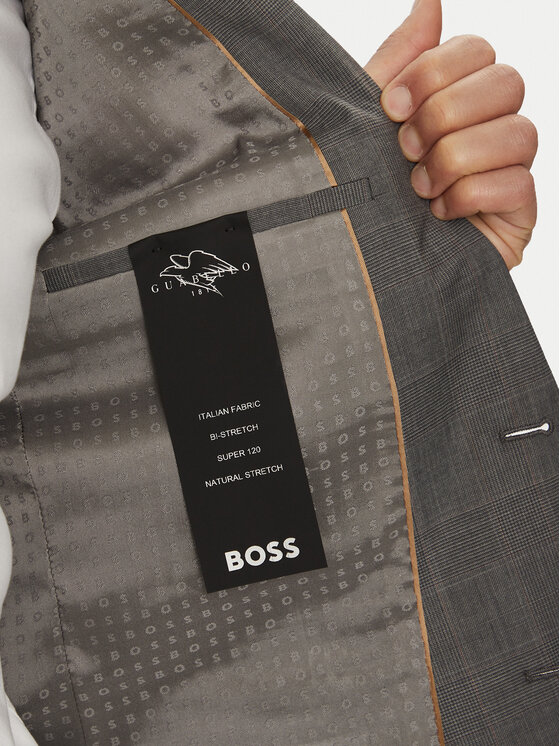 BOSS BOSS Garnitur H-Huge 50535023 Szary Slim Fit