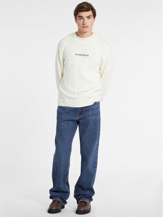 Guess Jeans Guess Jeans Sweter 168473 Biały Classic Fit