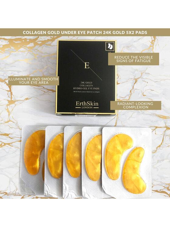 Erthskin London Erthskin London pod oczy Kolagen + 24K Złoto 5x2 szt.. Płatki pod oczy