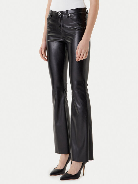 HUGO HUGO Pantaloni din imitație de piele Hableu-1 50542417 Negru Slim Fit