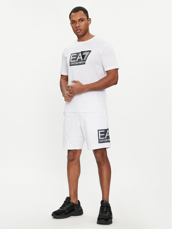 EA7 Emporio Armani EA7 Emporio Armani Športne kratke hlače 3DPS63 PJ05Z 1100 Bela Regular Fit