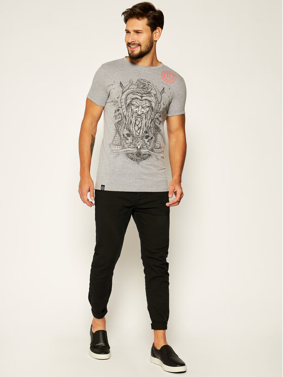 T-shirt Weles Monoch Grigio Slim Fit