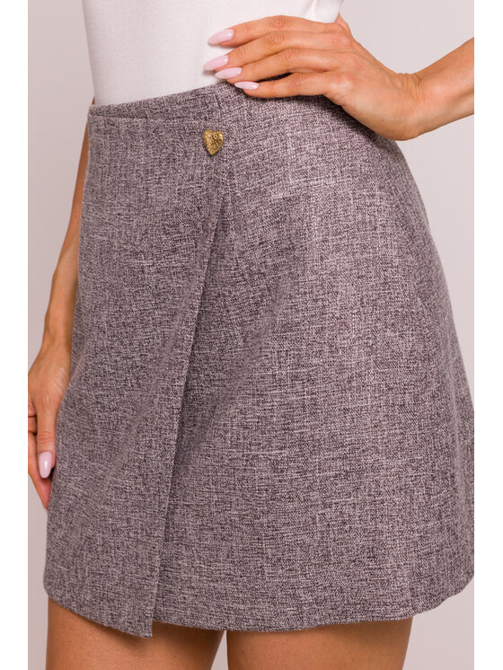 Made of Emotion Made of Emotion Mini sukňa M854 Čierne rhodiované Sexy Straight Fit
