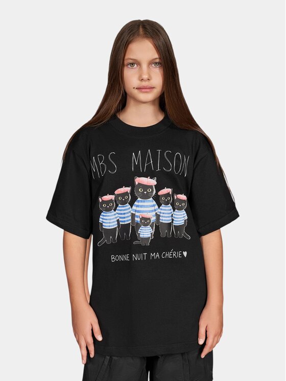MADE BY SOCIETY MADE BY SOCIETY T-Shirt Minuit - T38008 Czarny Basic Fit